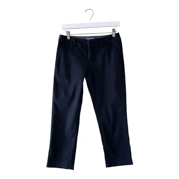 Banana Republic Black Lightweight Capri Mid-Rise Stretch Cotton SZ 2P # 1628 - Picture 1 of 11